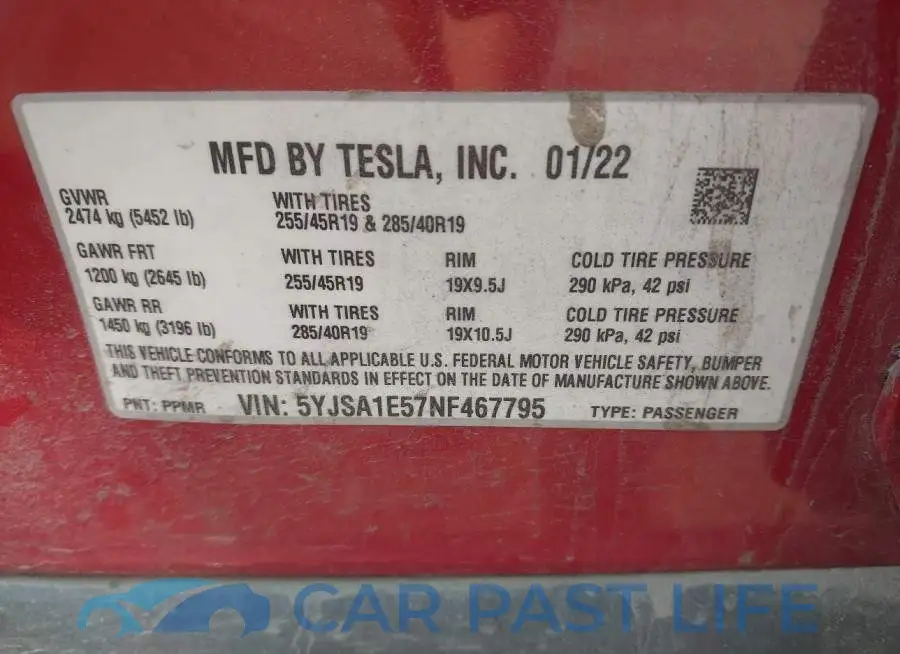 5YJSA1E57NF467795# 9