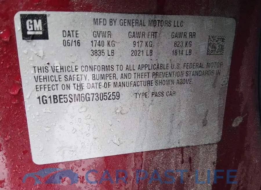 1G1BE5SM6G7305259# 9
