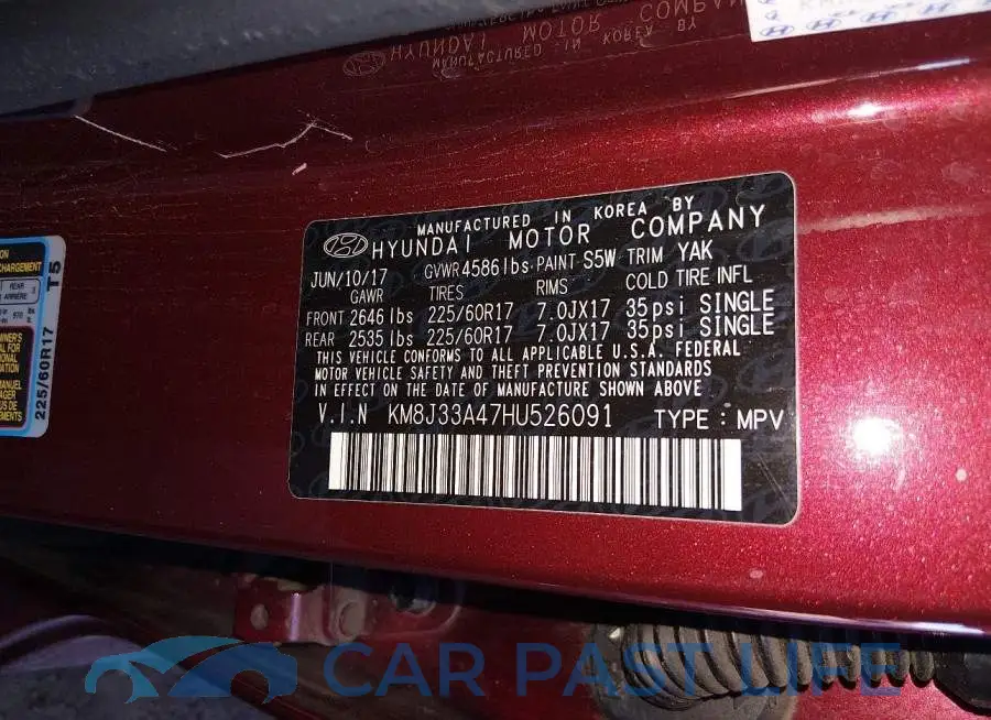 KM8J33A47HU526091# 9