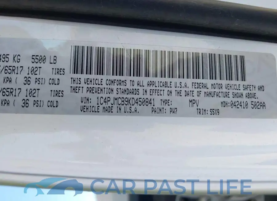 1C4PJMCB9KD450841# 9