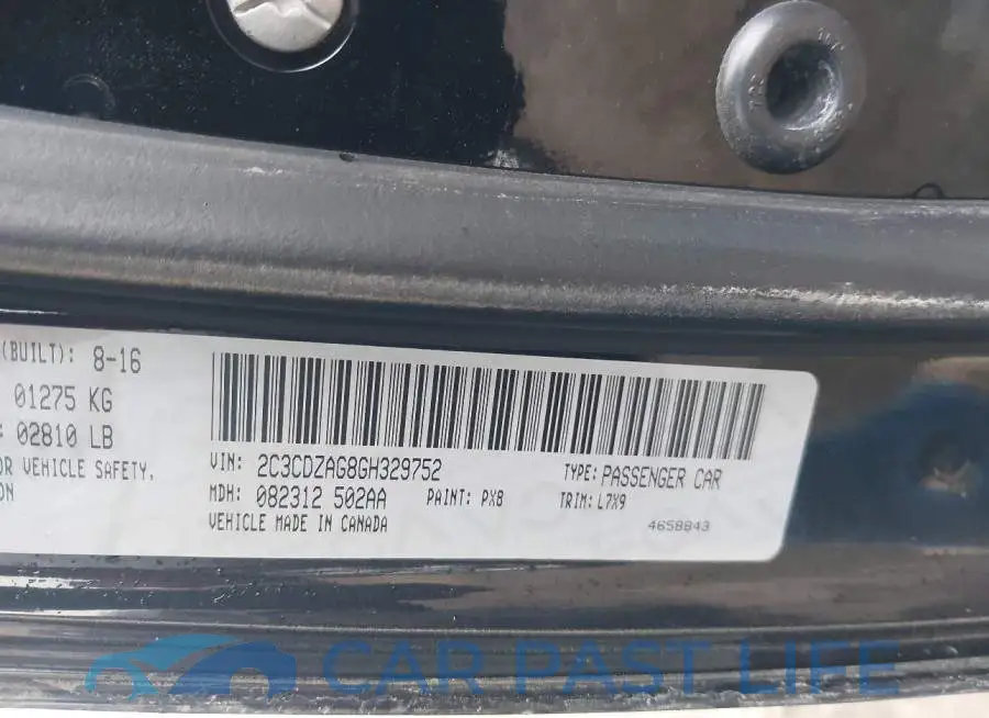 2C3CDZAG8GH329752# 9