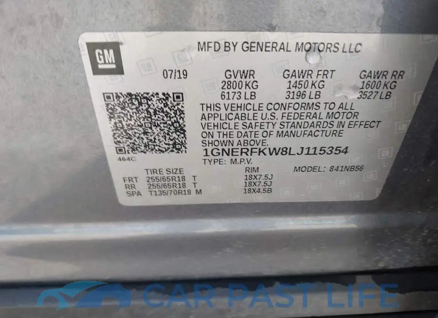 1GNERFKW8LJ115354# 9