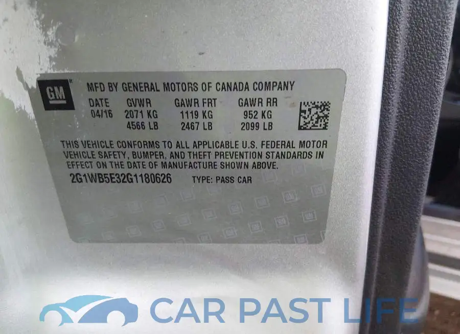 2G1WB5E32G1180626# 9