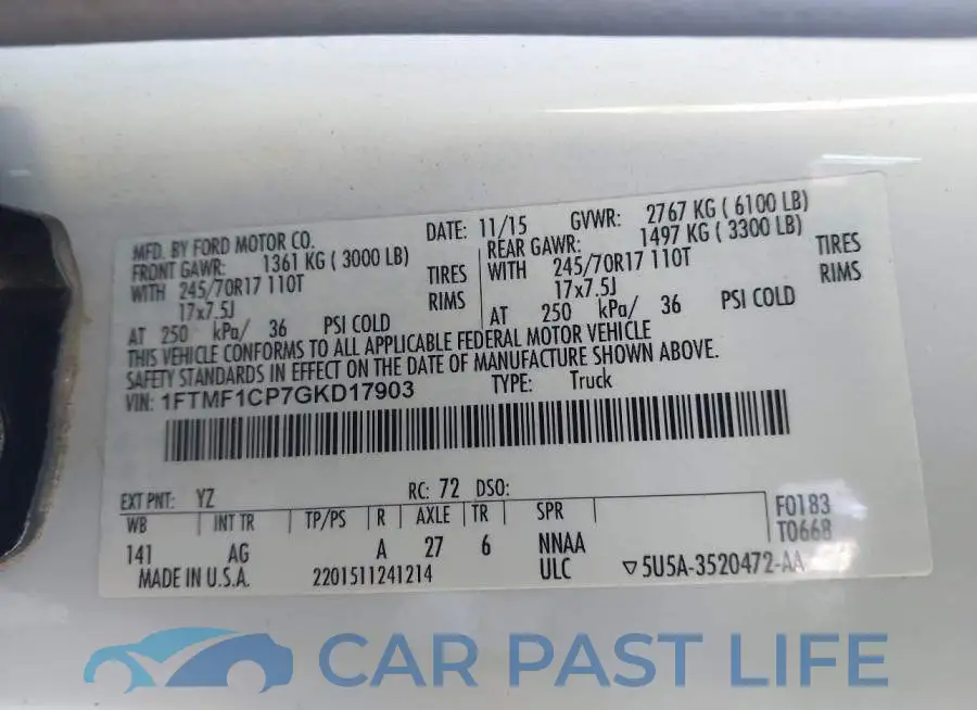 1FTMF1CP7GKD17903# 9