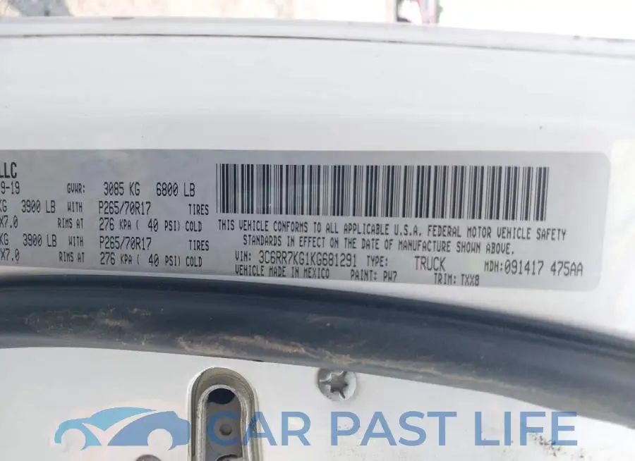 3C6RR7KG1KG681291# 9
