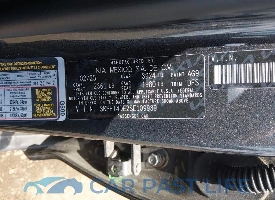 3KPFT4DE2SE109939# 9