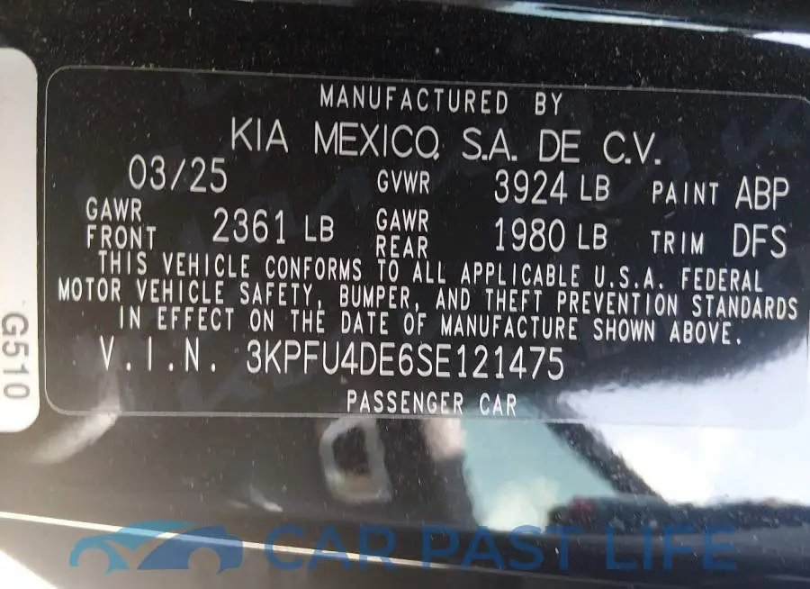 3KPFU4DE6SE121475# 9