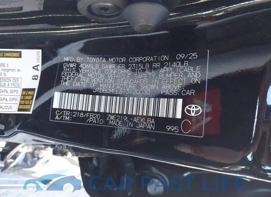 JTDBCMFE8T3120030# 9