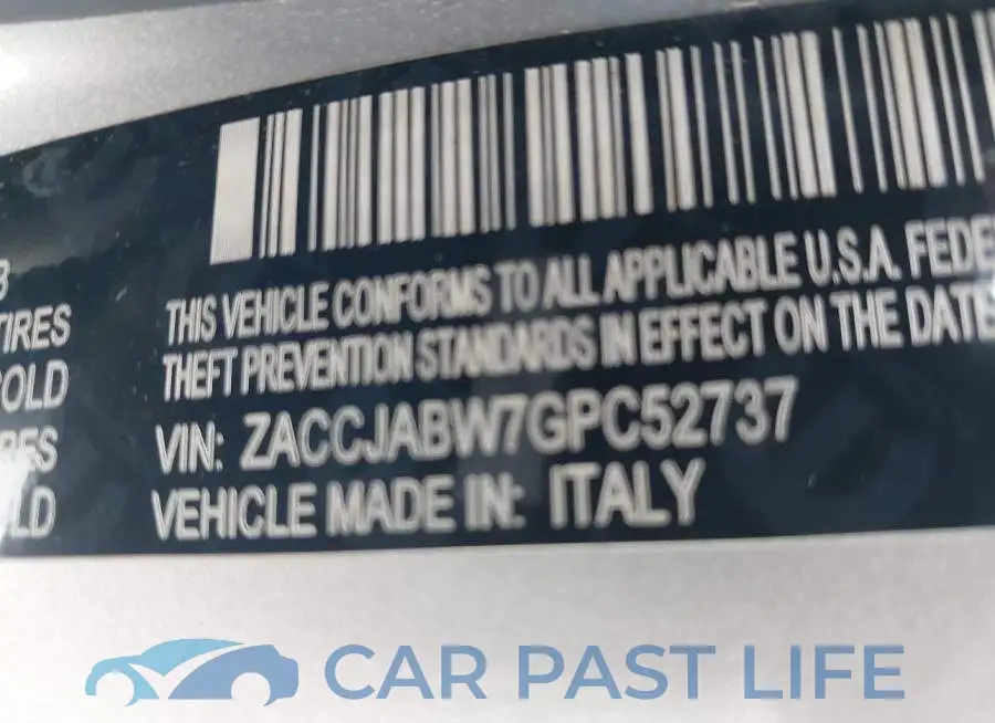 ZACCJABW7GPC52737# 9