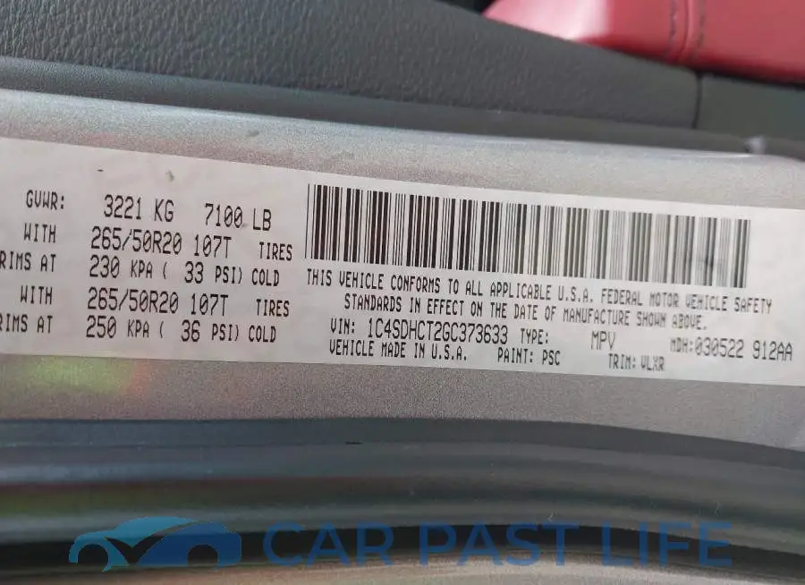 1C4SDHCT2GC373633# 9