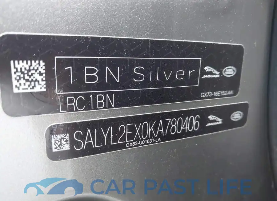 SALYL2EX0KA780406# 9
