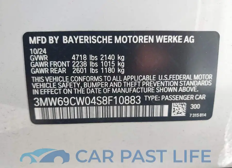 3MW69CW04S8F10883# 9