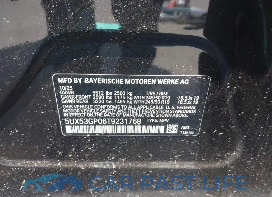 5UX53GP06T9231768# 9