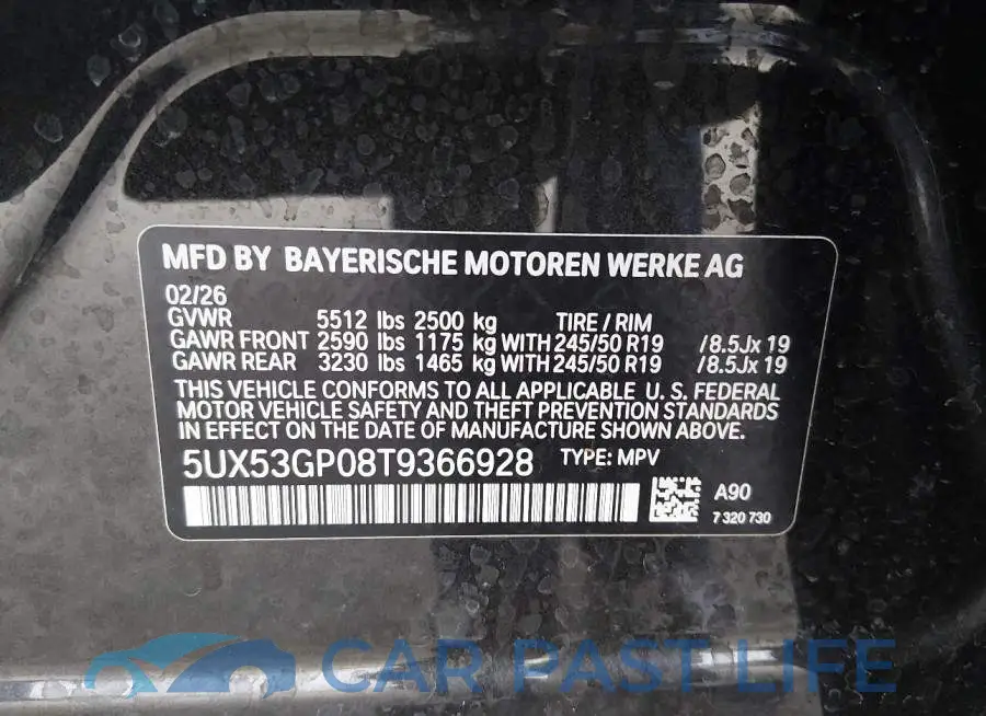 5UX53GP08T9366928# 9