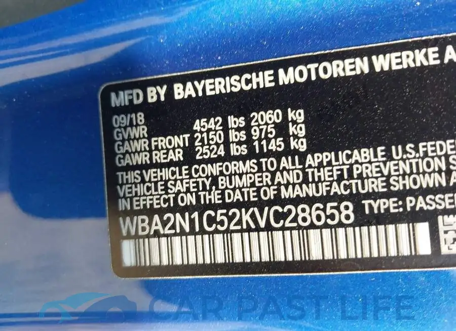 WBA2N1C52KVC28658# 9