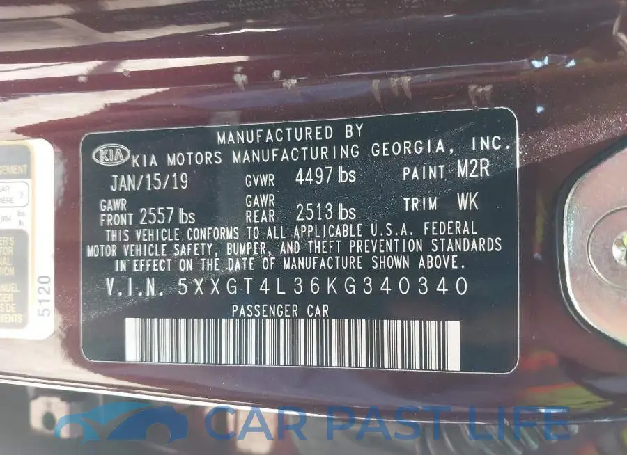 5XXGT4L36KG340340# 9