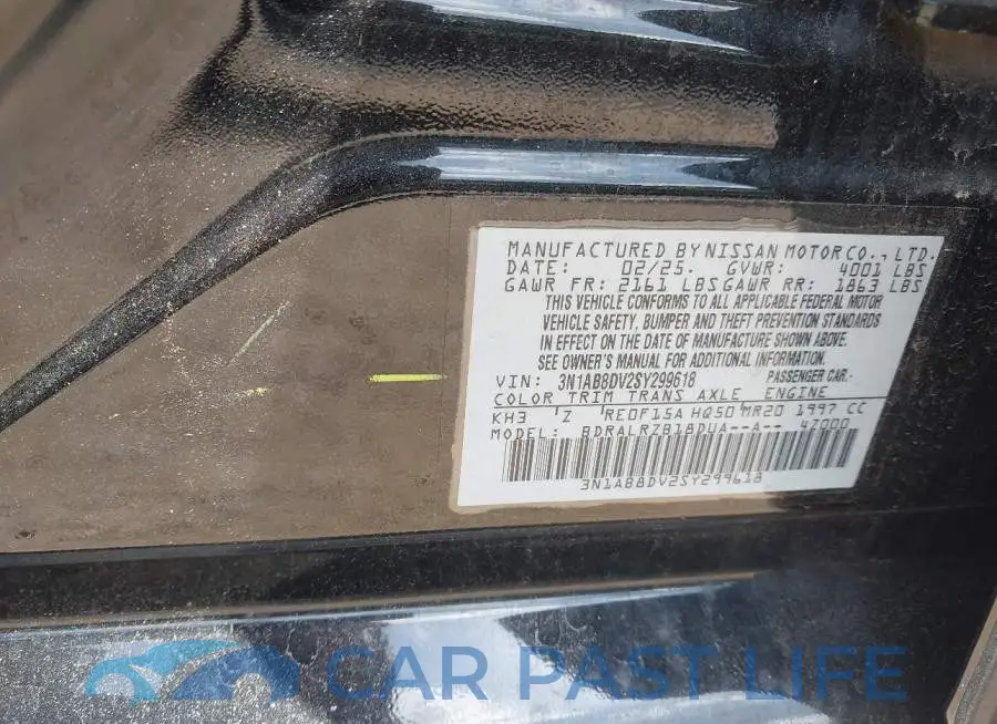 3N1AB8DV2SY299618# 9