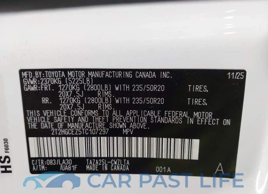 2T2HGCEZ5TC107297# 9