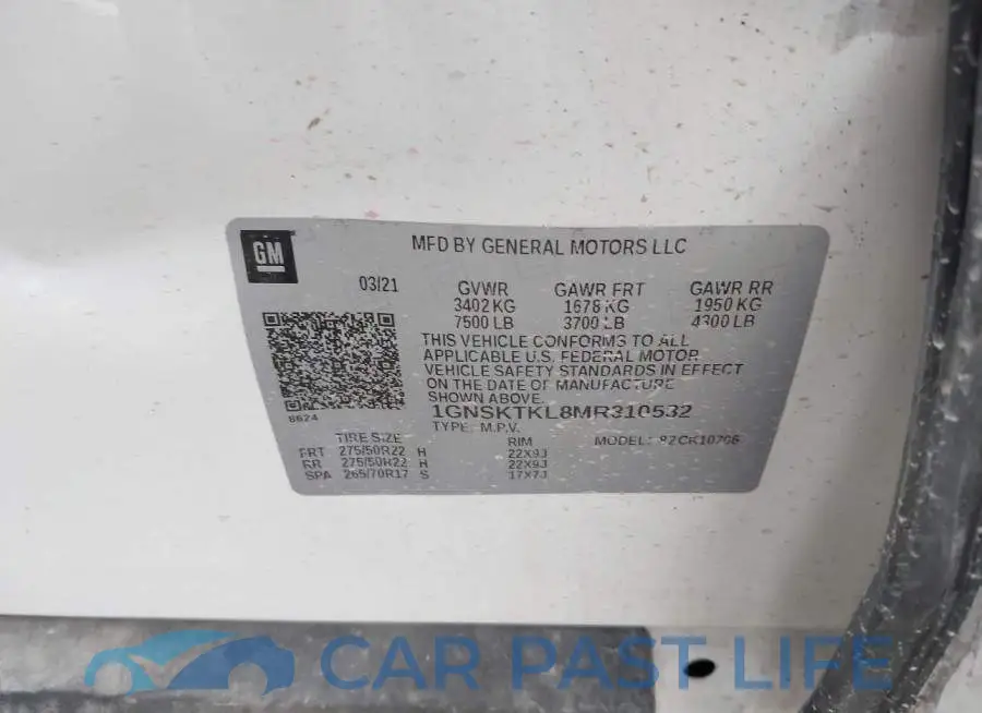 1GNSKTKL8MR310532# 9
