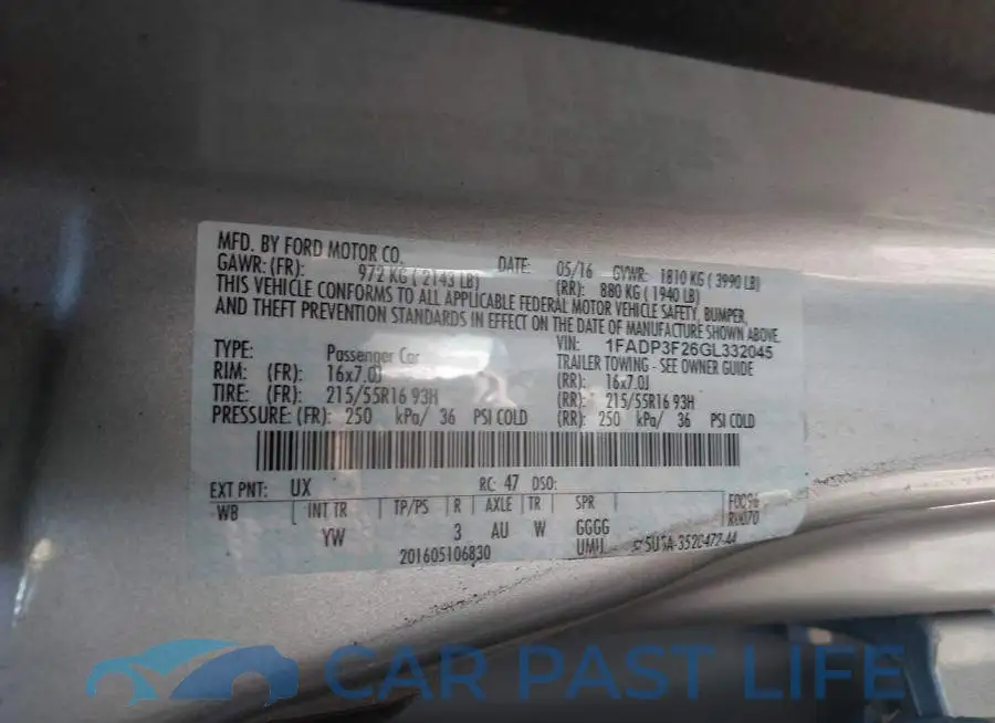1FADP3F26GL332045# 9