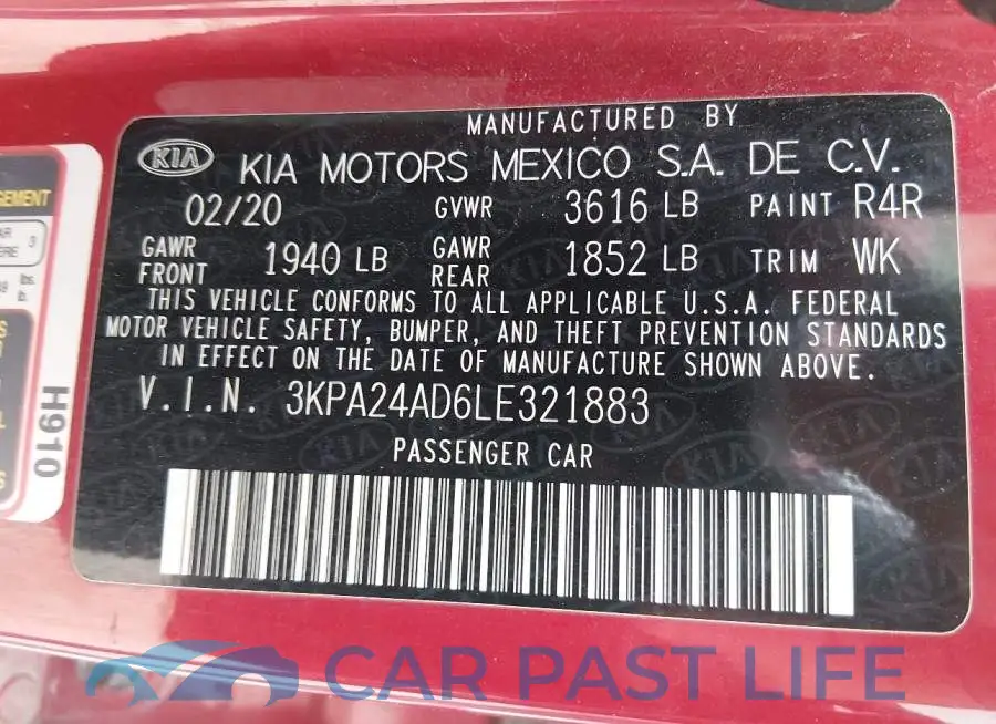 3KPA24AD6LE321883# 9