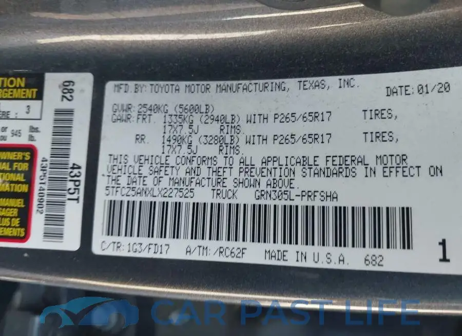 5TFCZ5ANXLX227525# 9