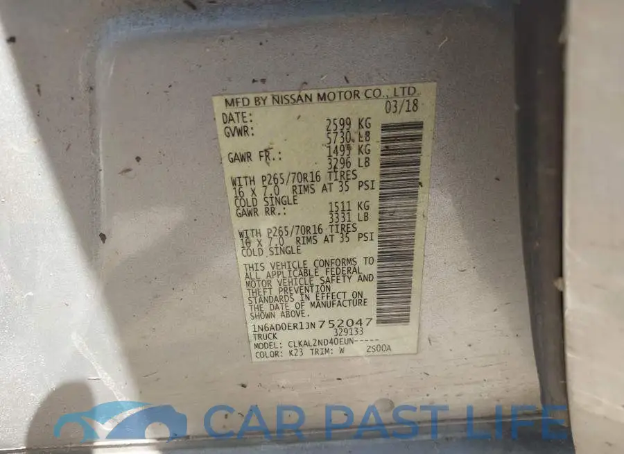 1N6AD0ER1JN752047# 9
