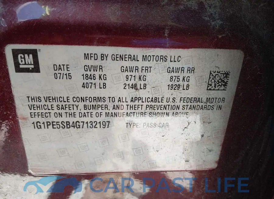 1G1PE5SB4G7132197# 9