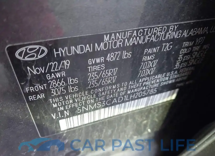 5NMS3CAD1LH205785# 9