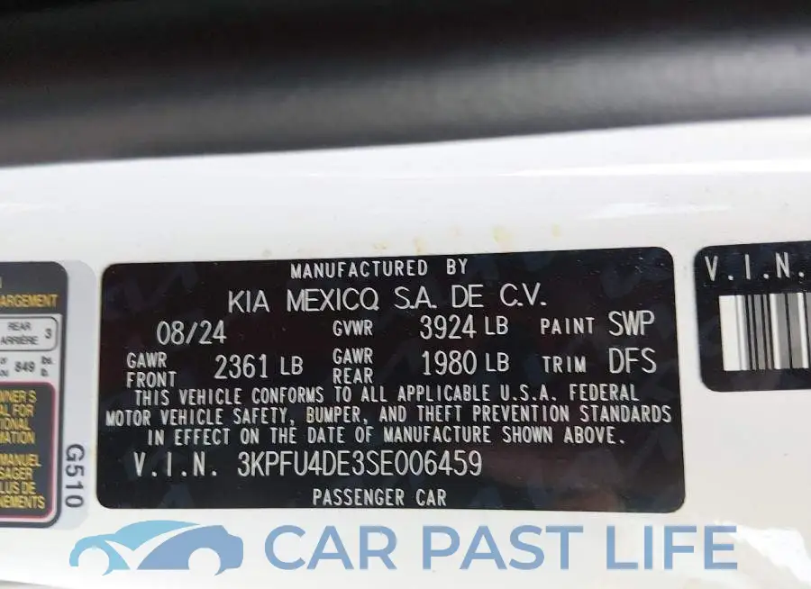 3KPFU4DE3SE006459# 9