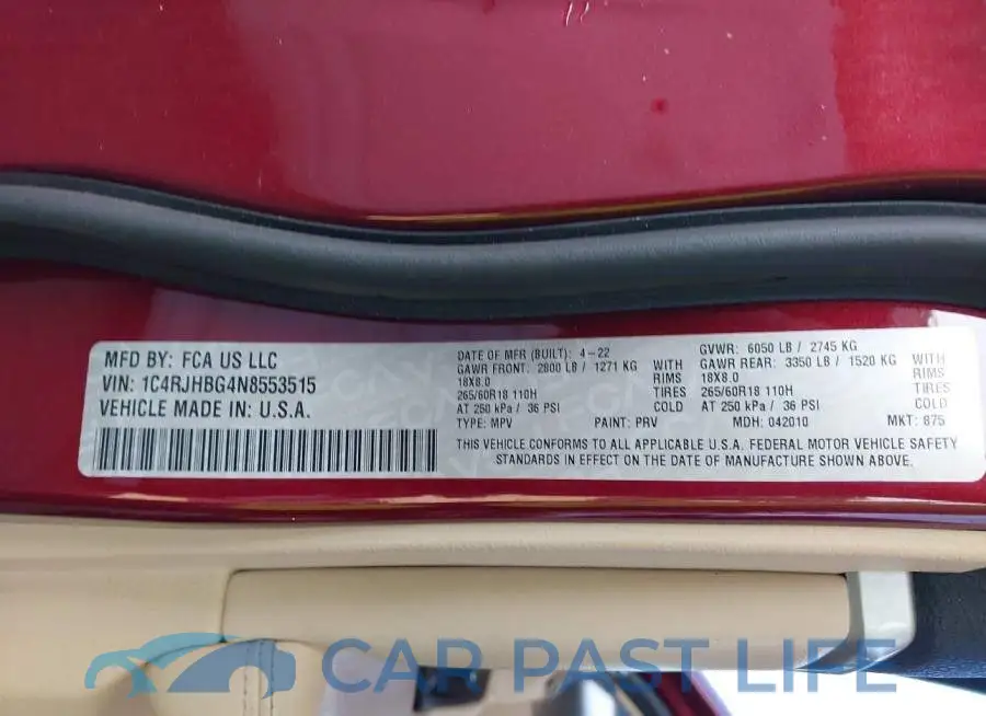 1C4RJHBG4N8553515# 9