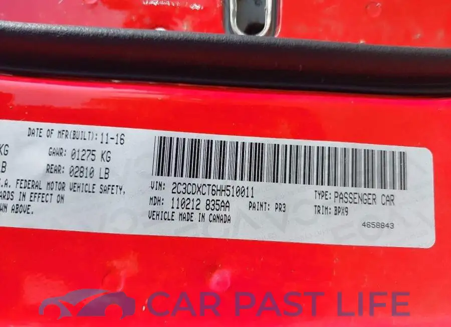2C3CDXCT6HH510011# 9