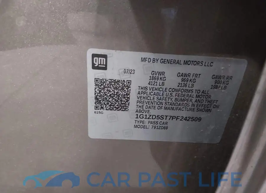 1G1ZD5ST7PF242509# 9