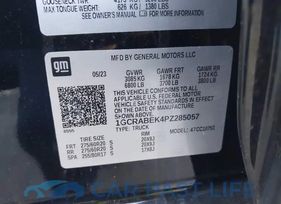 1GCRABEK4PZ285057# 9