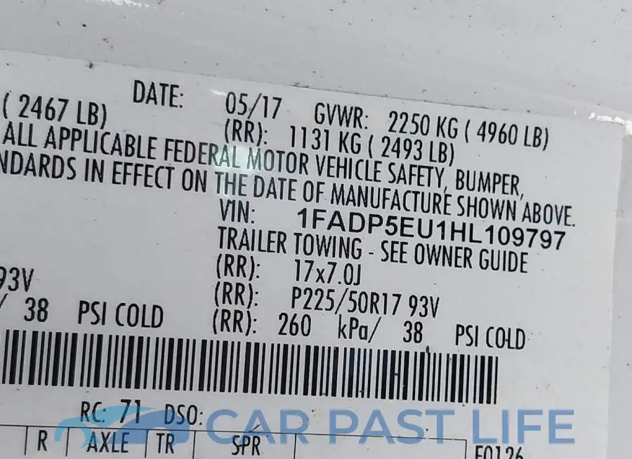 1FADP5EU1HL109797# 9