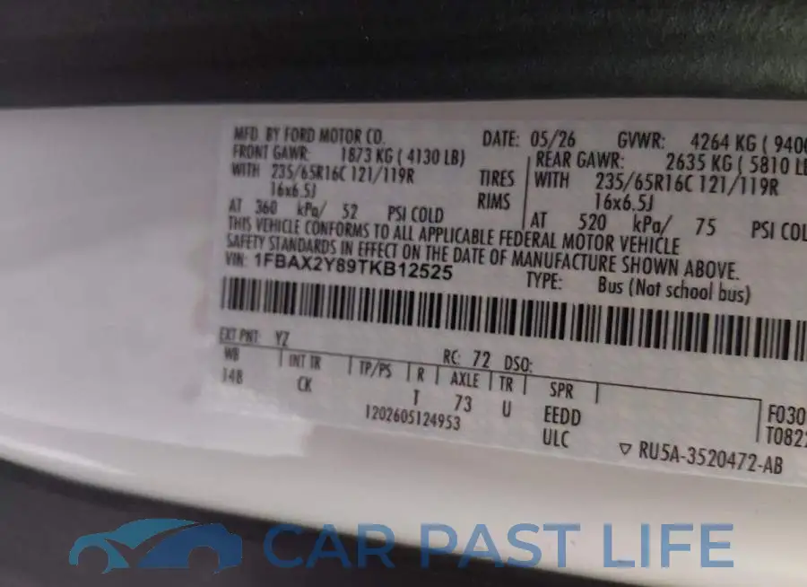 1FBAX2Y89TKB12525# 9