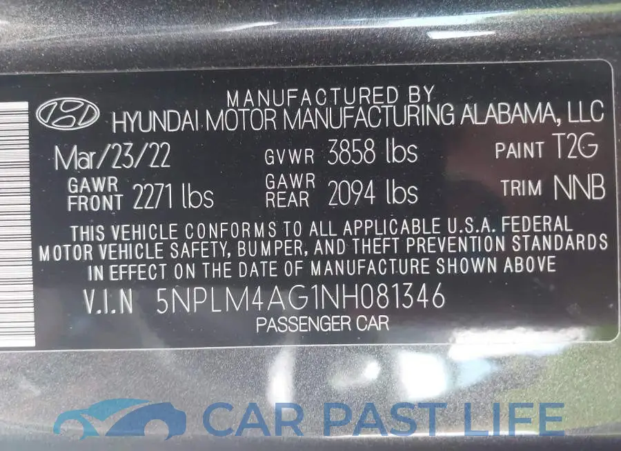 5NPLM4AG1NH081346# 9