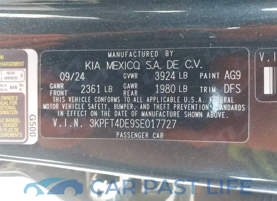 3KPFT4DE9SE017727# 9