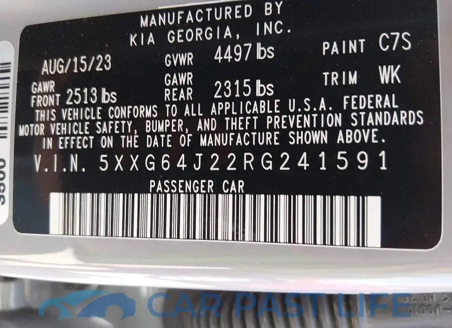 5XXG64J22RG241591# 9