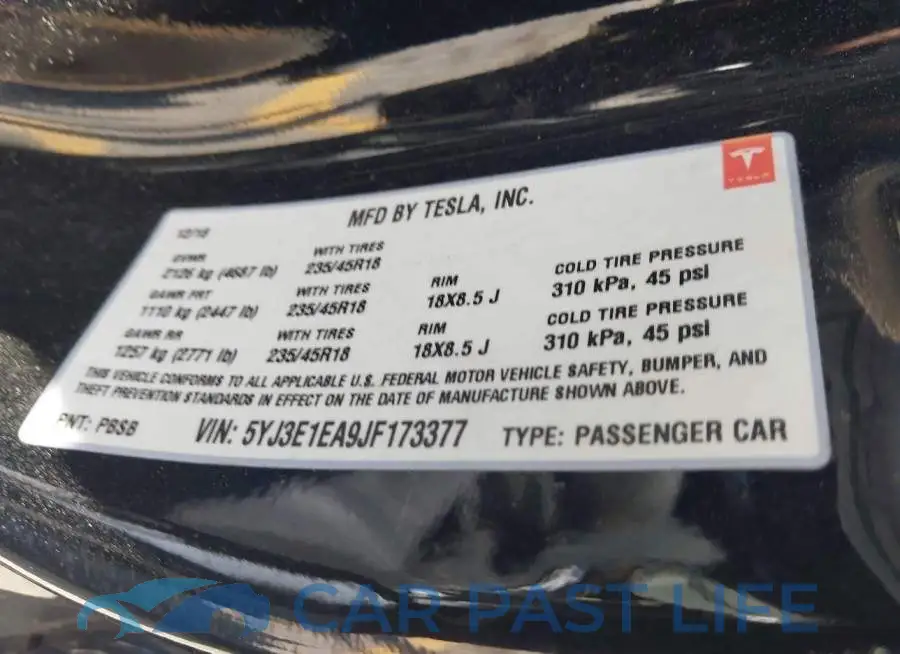 5YJ3E1EA9JF173377# 9