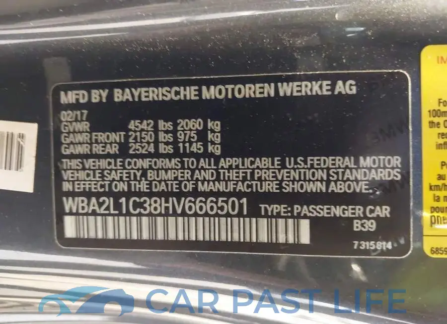 WBA2L1C38HV666501# 9
