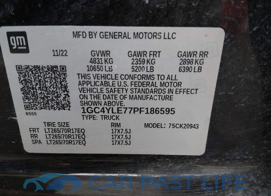 1GC4YLE77PF186595# 9