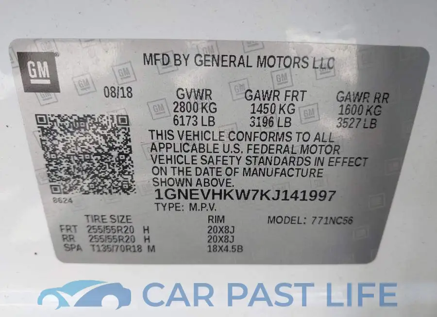 1GNEVHKW7KJ141997# 9