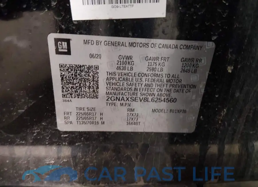 2GNAXSEV8L6254560# 9