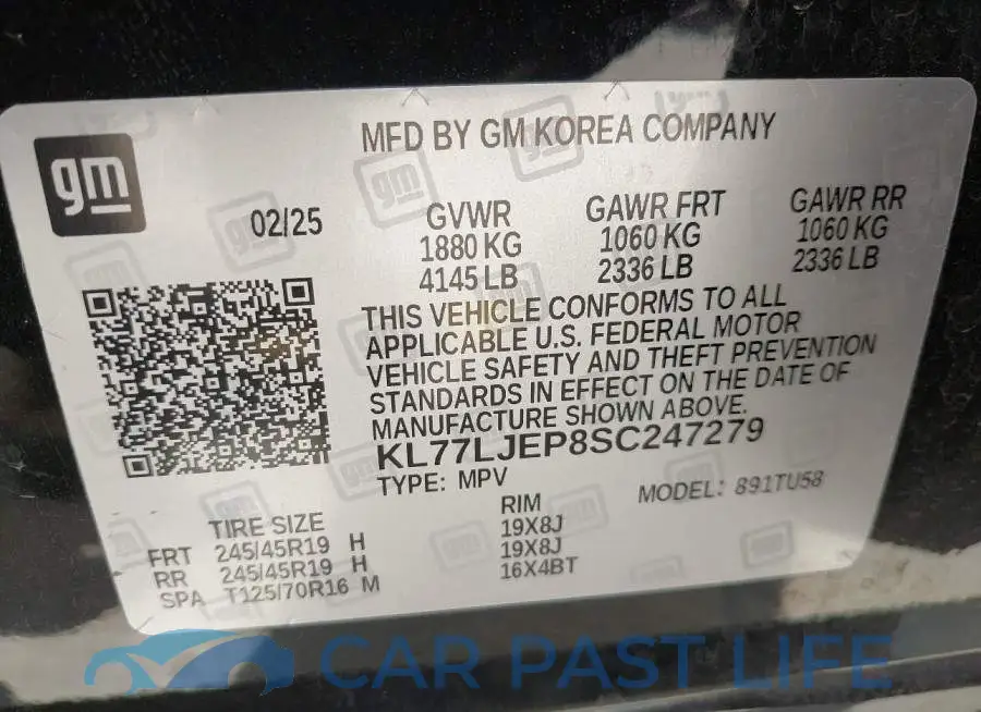 KL77LJEP8SC247279# 9