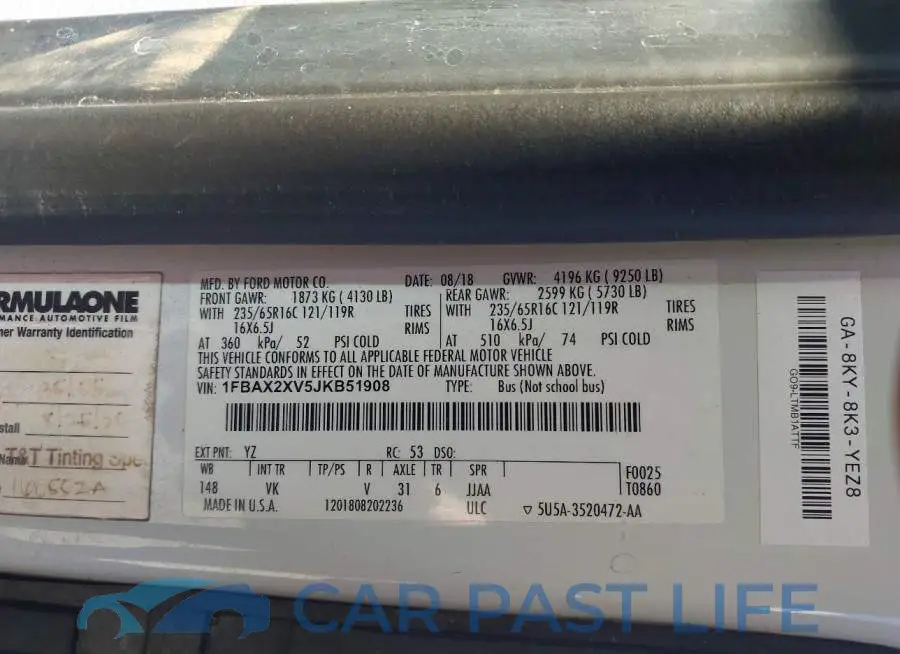 1FBAX2XV5JKB51908# 9