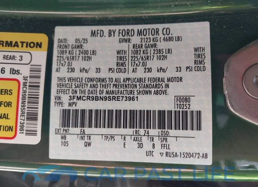 3FMCR9BN9SRE73961# 9
