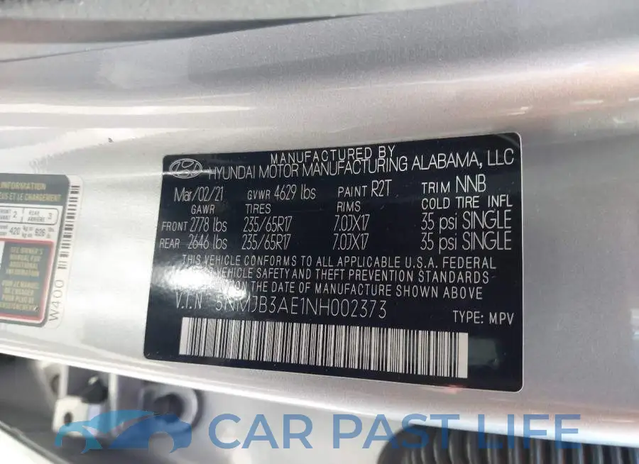 5NMJB3AE1NH002373# 9