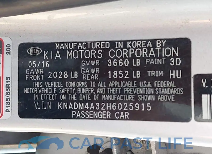 KNADM4A32H6025915# 9