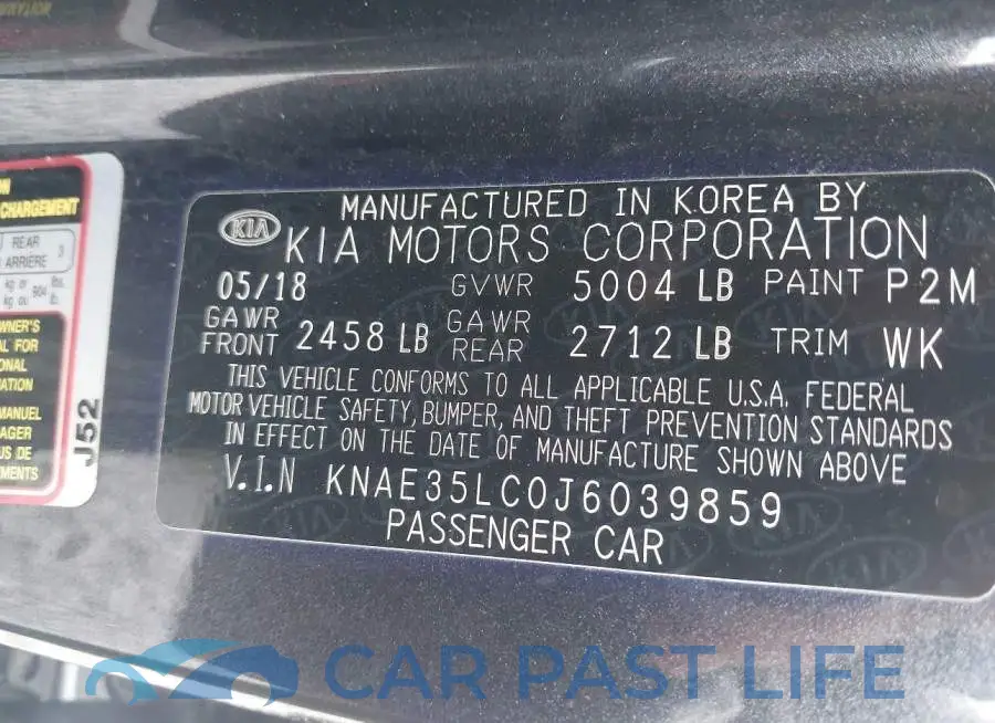 KNAE35LC0J6039859# 9